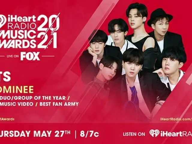 「BTS(防弾少年団)」、米「2021 iHeart RADIO MUSIC AWARDS」でBEST DUO/GROUP OF THE YEAR、BEST M