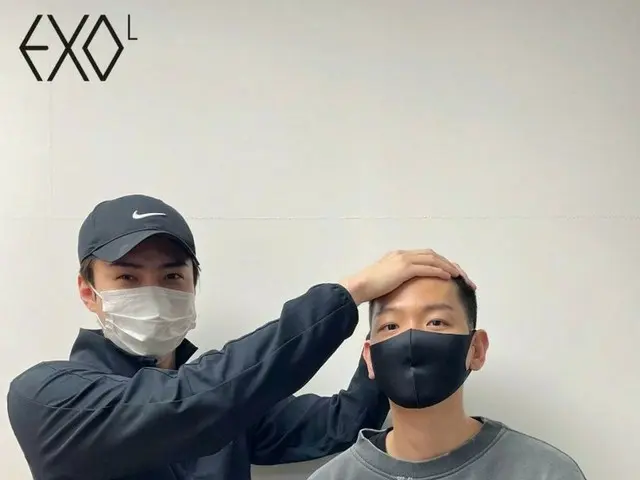 本日(6日)入隊のBAEK HYUN(EXO)、丸刈り写真を公開