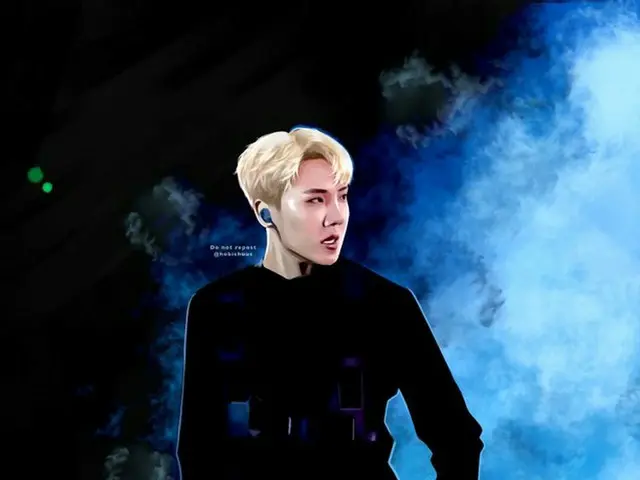 【d公式big】RT hobichuus：I drew hoseok in his iconic dior outfit but with platinum h