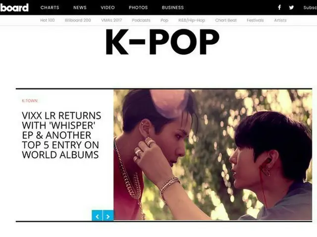 VIXX LR、ワールドチャートで2位。