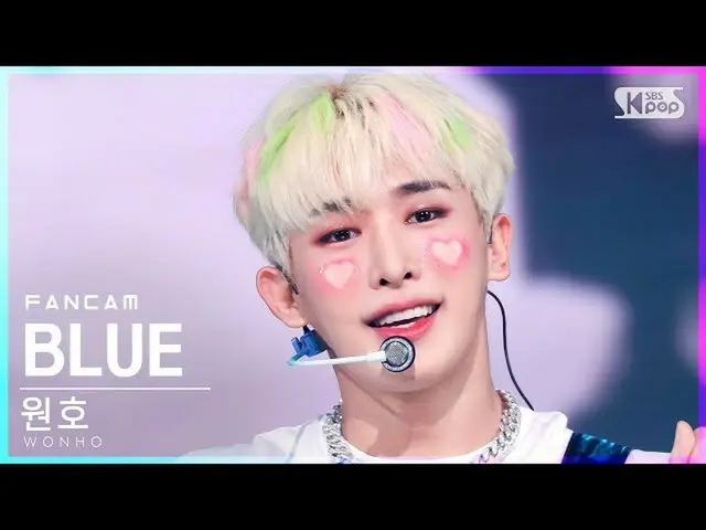 【公式sb1】【テレビ1列_]円弧」BLUE」(WONHO_ FanCam)│@ SBS 人気歌謡_2021.10.03