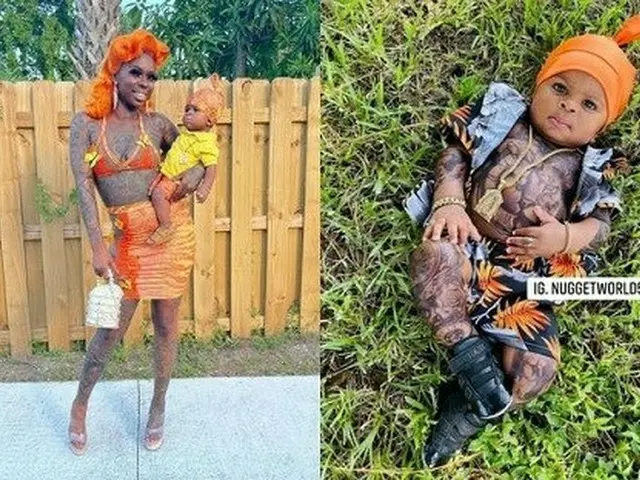 1歳息子の全身にタトゥー？米ファッションデザイナー、Shamekia Morrisさんに批判殺到