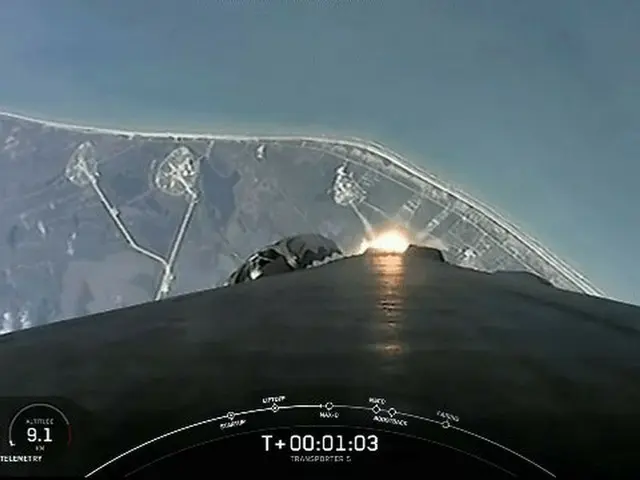 韓国初の地球観測用民間衛星「世宗1号」からの様子