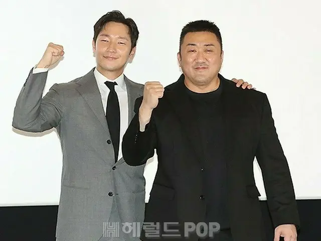 俳優ソン・ソック ＆マ・ドンソク、映画「犯罪都市2」興行感謝GVイベントに出席。