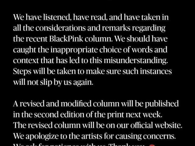雑誌「Rolling Stone Korea」側、「BLACKPINK」のコラムでの不適切な表現を謝罪
