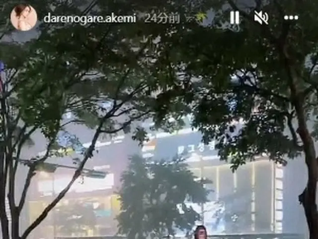 仕事で韓国に滞在中のダレノガレ明美、豪雨での洪水のようすを投稿