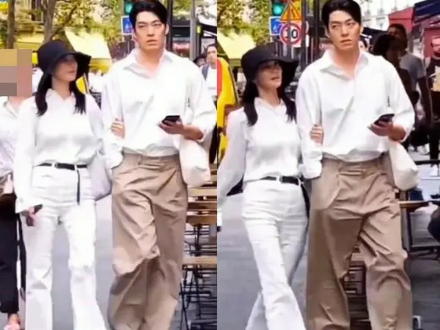 俳優キム・ウビン＆女優シン・ミナ カップル、またフランス・パリでデートを楽しむ姿が目撃される。