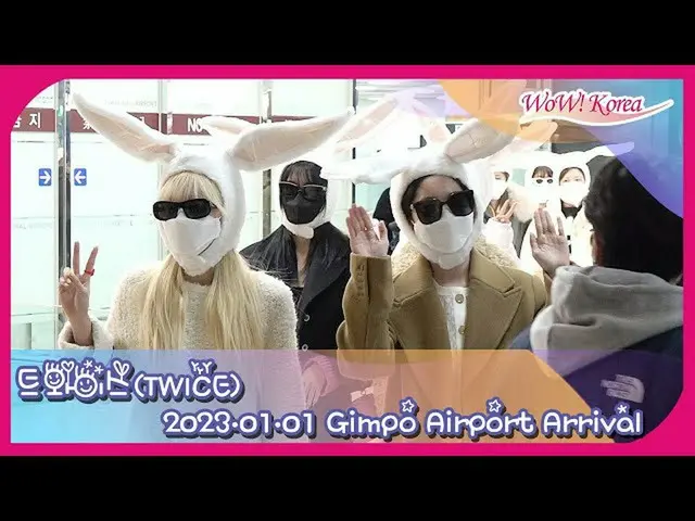 #TWICE、日本でNHK「紅白歌合戦」の生放送を終え、兎に変身して韓国に入国中