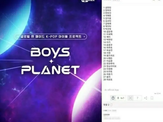 「BOYS PLANET」、第2回生存者リストが流出か