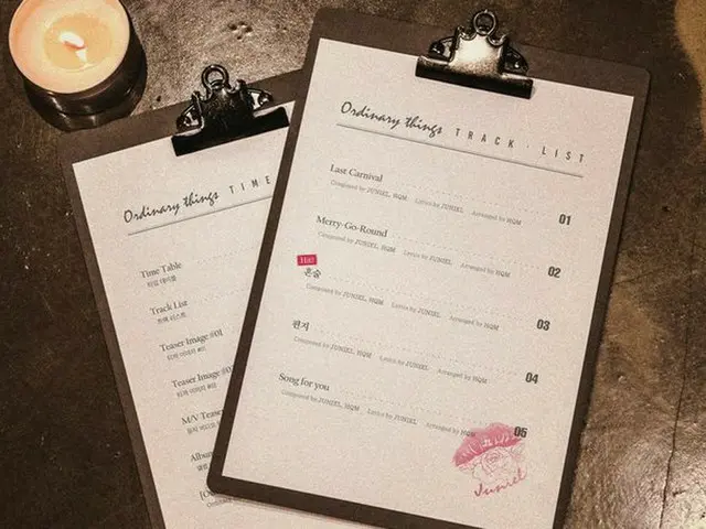 歌手JUNIEL、ニューミニアルバム「Ordinary things」のトラックリストイメージをおしゃれに公開。