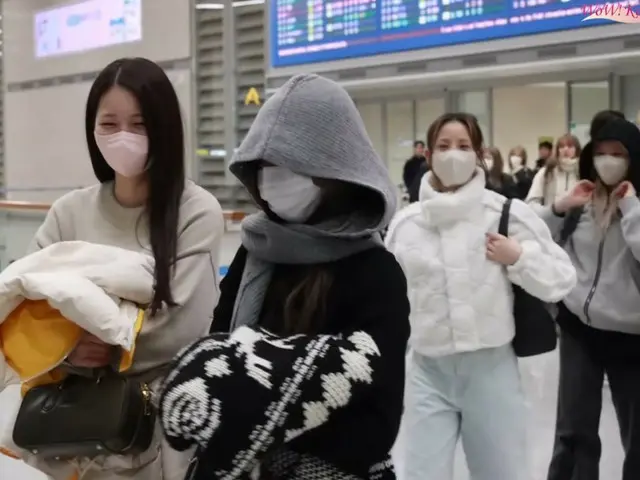 NiziU、早朝に仁川国際空港に到着の様子