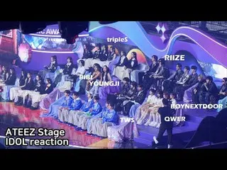 241130 ATEEZ_ _  ステージ IDOL リアクション ファンカム by 스피넬 * 編集しないでください、再アップロードしないでください