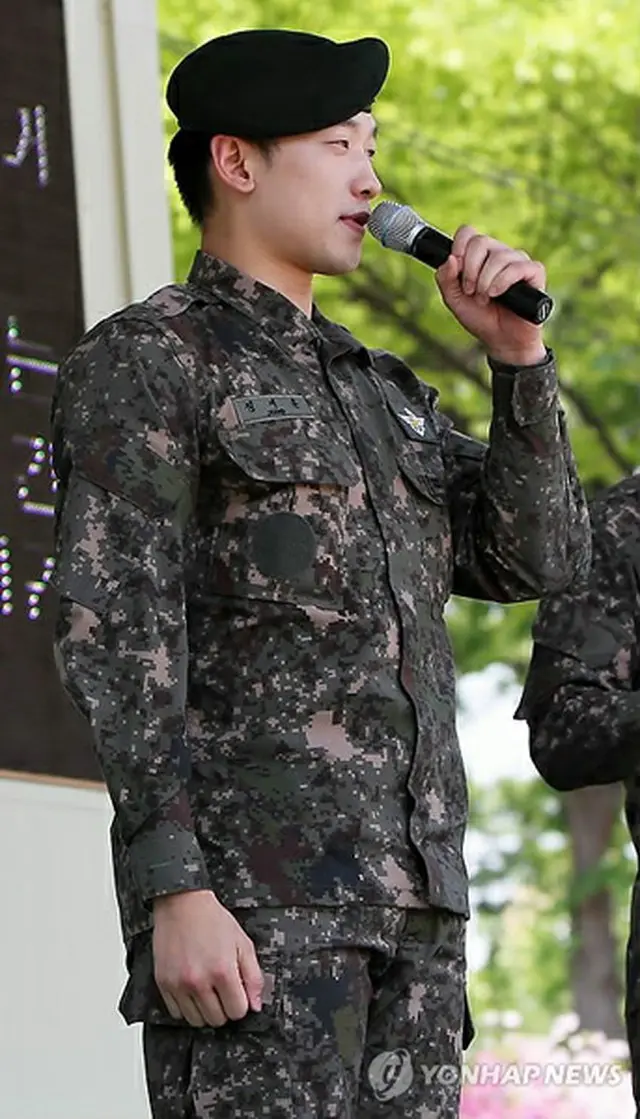 「現役兵入営文化祭」に出席した兵務広報大使のRain(ピ)