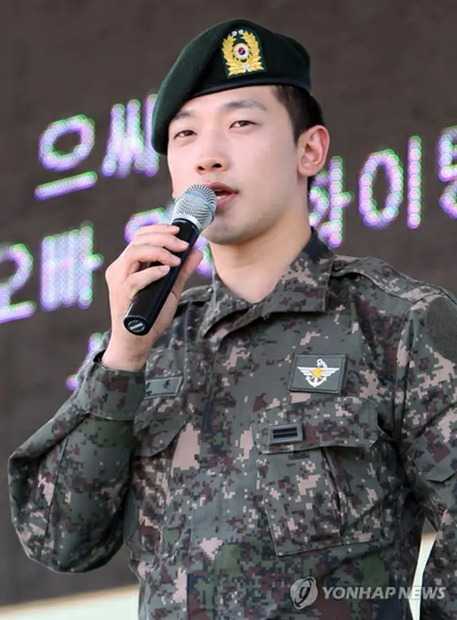 「現役兵入営文化祭」に出席した兵務広報大使のRain(ピ)