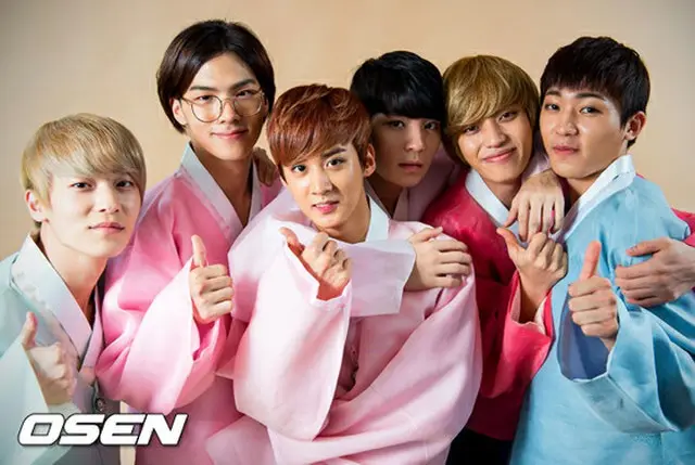 「TEENTOP」左からL.Joe、C.A.P、チョンジ、Ricky、ニエル、チャンジョ