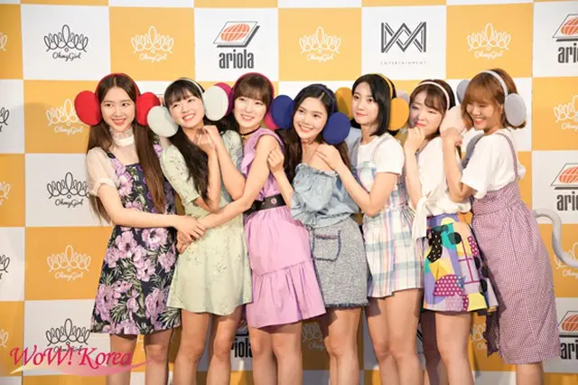 「OH MY GIRL BANHANA」左からジホ、ユア、アリン、ヒョジョン、ビニ、スンヒ、ミミ