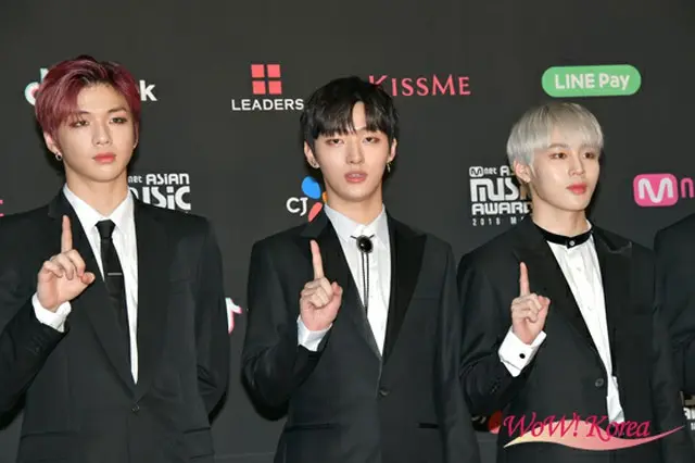 「Wanna One」左からカン・ダニエル、ユン・ジソン、ハ・ソンウン