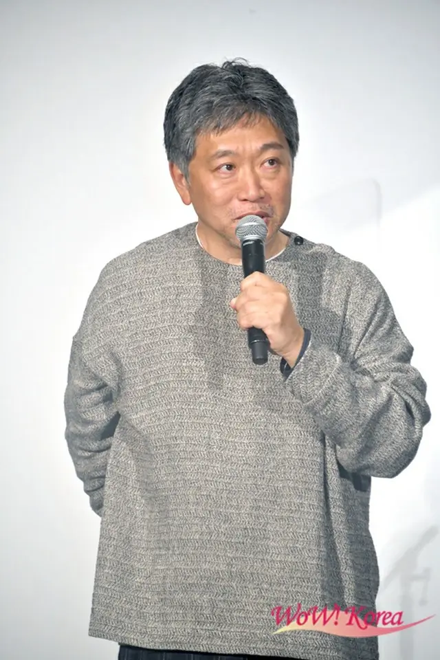 映画「ベイビー・ブローカー」舞台あいさつに出席した是枝裕和監督