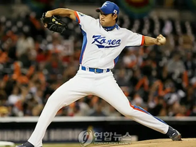 WBC日本戦に先発したポン・ジュングン＝18日、サンディエゴ（聯合ニュース）