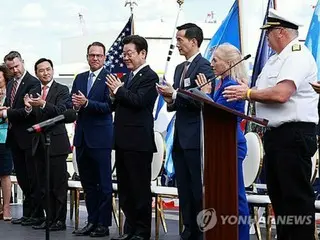 李大統領　韓国企業が買収した米の造船所視察＝両国の協力強化アピール
