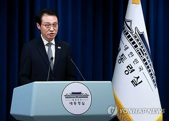 李圭淵（イ・ギュヨン）広報疎通首席秘書官＝３日、ソウル（聯合ニュース）