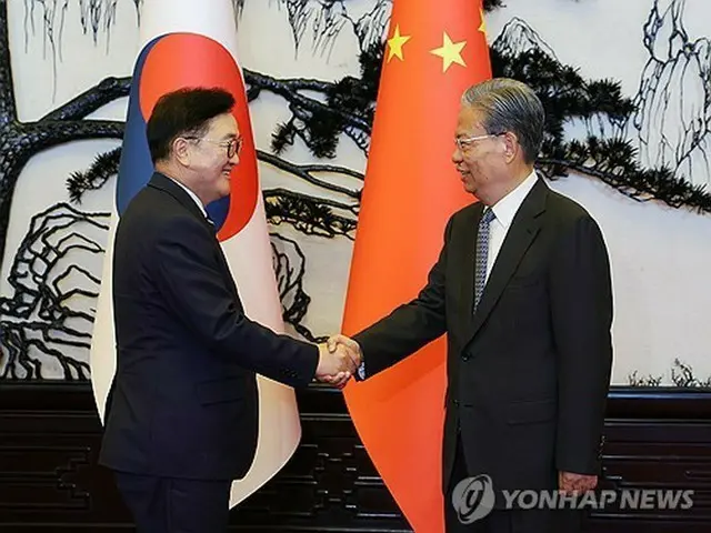 韓国国会議長　中国序列３位と会談＝関係発展に意欲