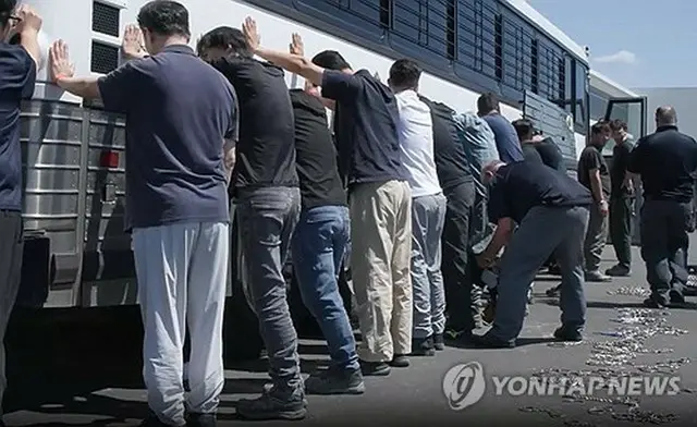 現代自動車グループなどが建設している工場で取り締まりを行うＩＣＥ（ＩＣＥのホームページより）＝（聯合ニュース）≪転載・転用禁止≫