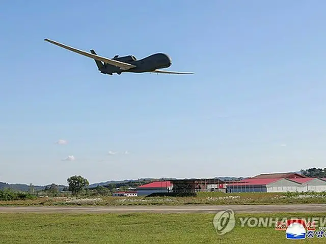 金正恩氏が無人機などの性能試験を視察した＝（朝鮮中央通信＝聯合ニュース）≪転載・転用禁止≫
