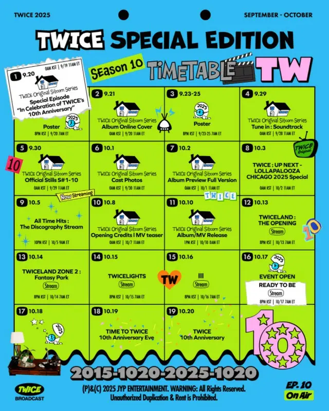 “デビュー10周年”「TWICE」、スペシャルアルバム「TEN: The story Goes On」を10月10日に発売へ