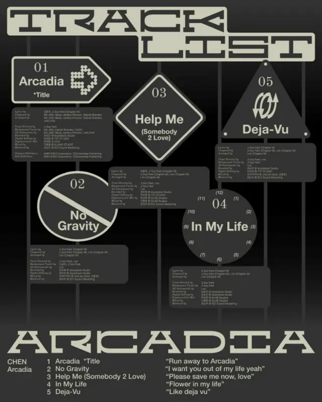 「EXO」CHEN、29日に5thミニアルバム「ARCADIA」のトラックリスト公開…タイトル曲は「Arcadia」