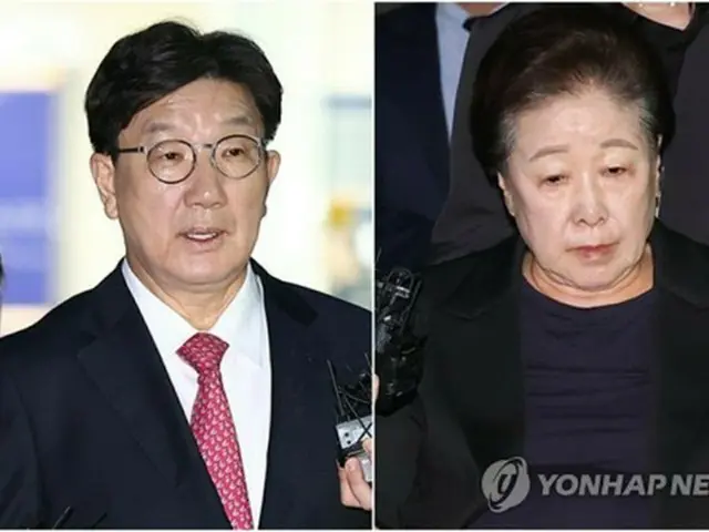 旧統一教会の韓鶴子総裁（右）と「国民の力」の権性東議員（資料写真）＝（聯合ニュース）