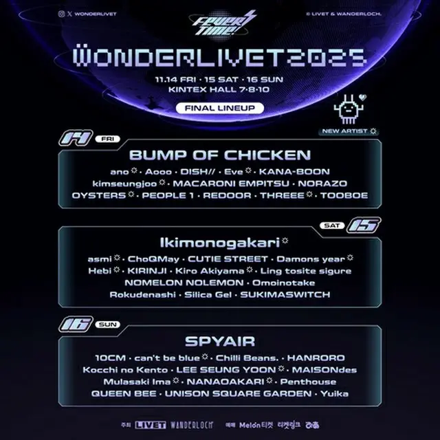 「ＷＯＮＤＥＲＬＩＶＥＴ２０２５」の出演者（ＬＩＶＥＴ＆ＷＡＮＤＥＲＬＯＣＨ提供）＝（聯合ニュース）≪転載・転用禁止≫