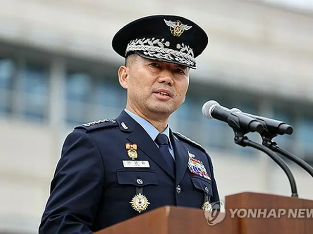 ９月３０日、就任式で演説するチン・ヨンスン合同参謀本部議長＝（聯合ニュース）