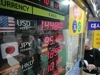 韓国当局　ウォン急落で１年半ぶり「口先介入」