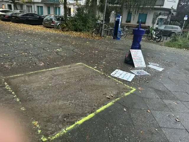 少女像が撤去された跡地（コリア協議会提供）＝（聯合ニュース）≪転載・転用禁止≫