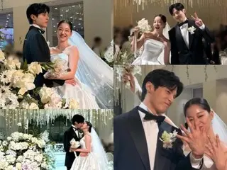 俳優ユン・ソヌ&女優キム・ガウン、童話のような結婚式現場…ジュノ（2PM）やユナ（少女時代）も参加