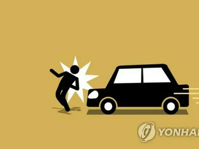 韓国・ソウルで飲酒運転の車が横断歩道に突っ込み、日本人観光客１人が死亡する事故が発生した（イラスト）＝（聯合ニュース）