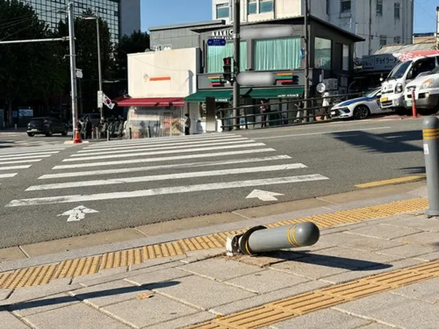 事故が発生した横断歩道＝（聯合ニュース）