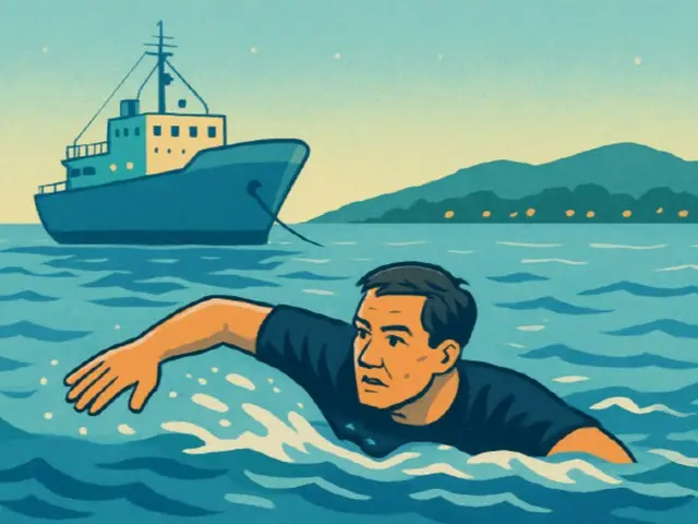 釜山の海へ「ドボン」…2時間半泳いで不法入国した「体力王」＝韓国報道