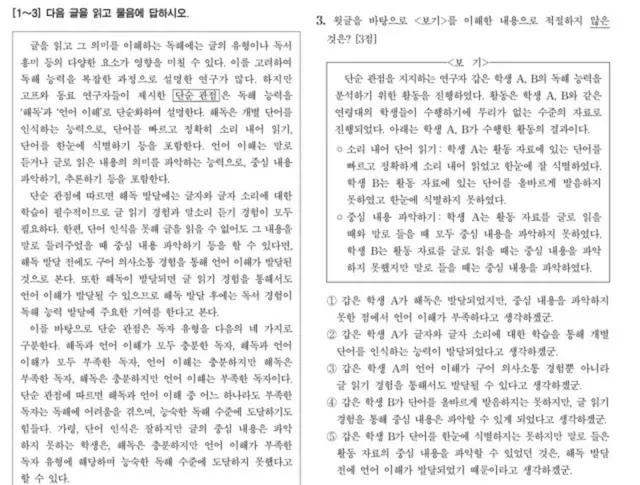 大学修学能力試験国語、また問題発生？ソウル大教授「正解は2つ」＝韓国