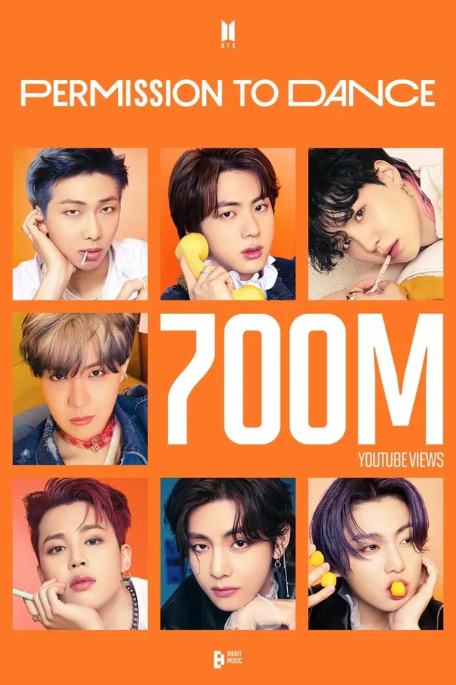 「BTS」、「Permission to Dance」MVが7億ビュー突破…通算10回目