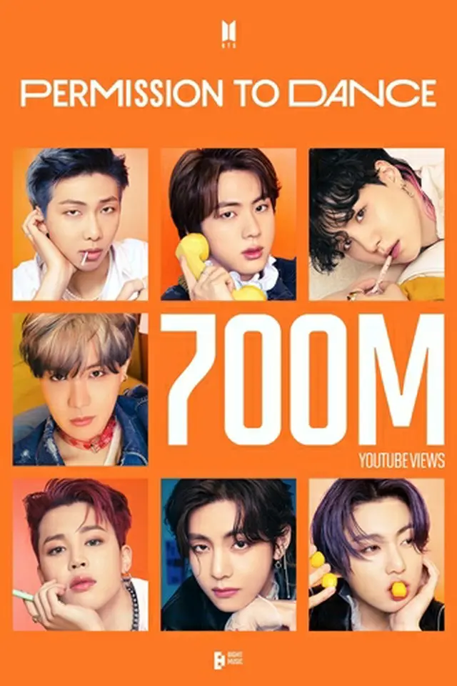 ＢＴＳの曲「Ｐｅｒｍｉｓｓｉｏｎ　ｔｏ　Ｄａｎｃｅ」のＭＶがユーチューブで再生回数７億回を突破した（ビッグヒットミュージック提供）＝（聯合ニュース）≪転載・転用禁止≫