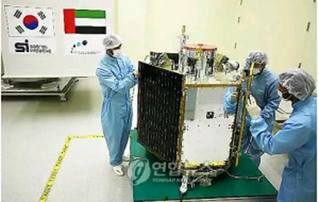 UAEに輸出される人工衛星（サトレック・アイ提供）＝9日、大田（聯合ニュース）