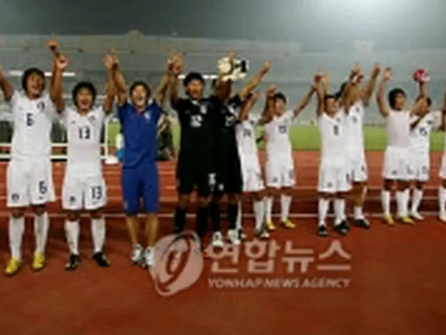 18年ぶりの準々決勝進出を決めたU20韓国代表＝5日、カイロ（聯合ニュース）