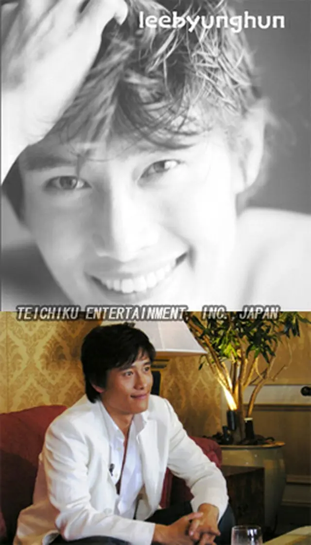 『to me』ジャケット（上）とインタビュー中のイ・ビョンホン