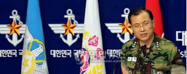国防部庁舎で訓練についての説明会見が行われた＝４日、ソウル（聯合ニュース）
