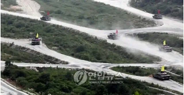 戦車部隊の公開訓練のようす＝4日、抱川（聯合ニュース）