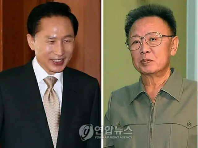 韓国の李大統領（左）と北朝鮮の金総書記＝（聯合ニュース）