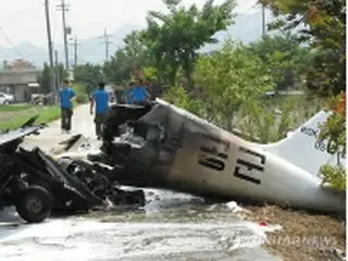 韓国・忠清北道で練習機墜落、2名死亡