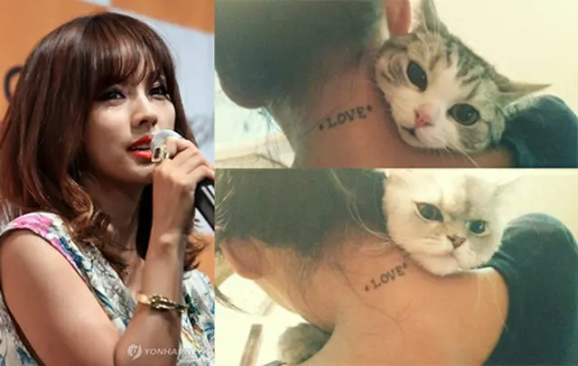 イ・ヒョリと猫の写真＝写真出処:イ・ヒョリTwitterより